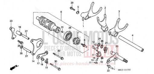 GEARSHIFT DRUM/GEARSHIFT FORK CB1300F13 de 2003